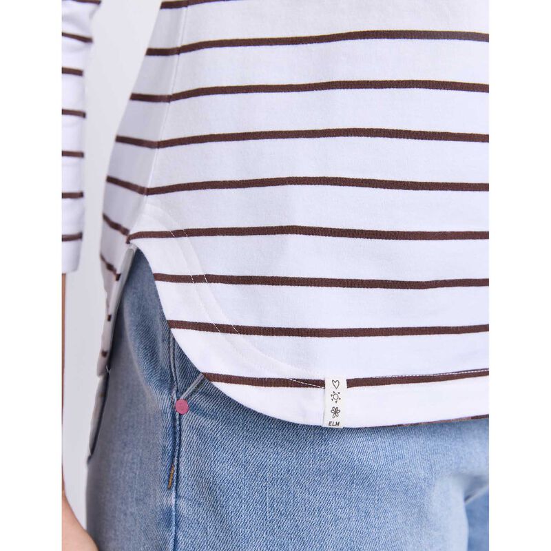 ELM Eliza Boat Neck Tee - Stripe image number 2